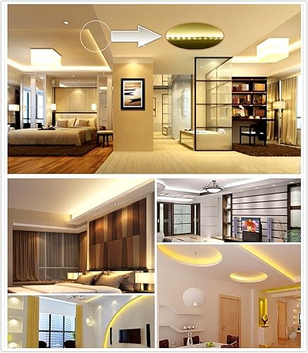 Miniatura 8 de White Color LED Strip Light, AC 110-120V FlexibleWaterproofMulti-Modes FunctionDimmable SMD5050 LED Rope Light with Remote for HomeOfficeBuilding