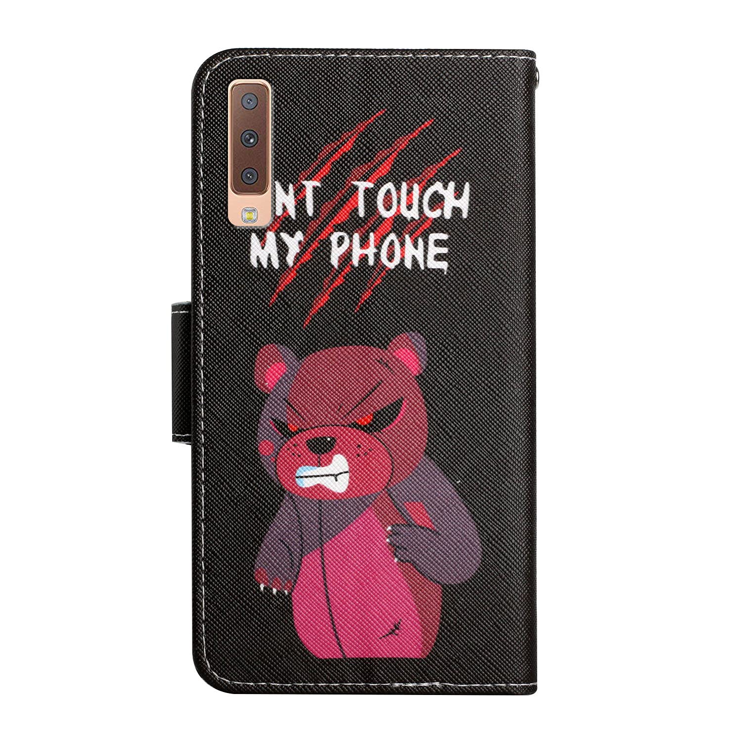Ailisi Cover Galaxy A7 2018/A750 - Custodia Libro Pelle PU Con Portafoglio E Coniglietto Rosa Oro - 5
