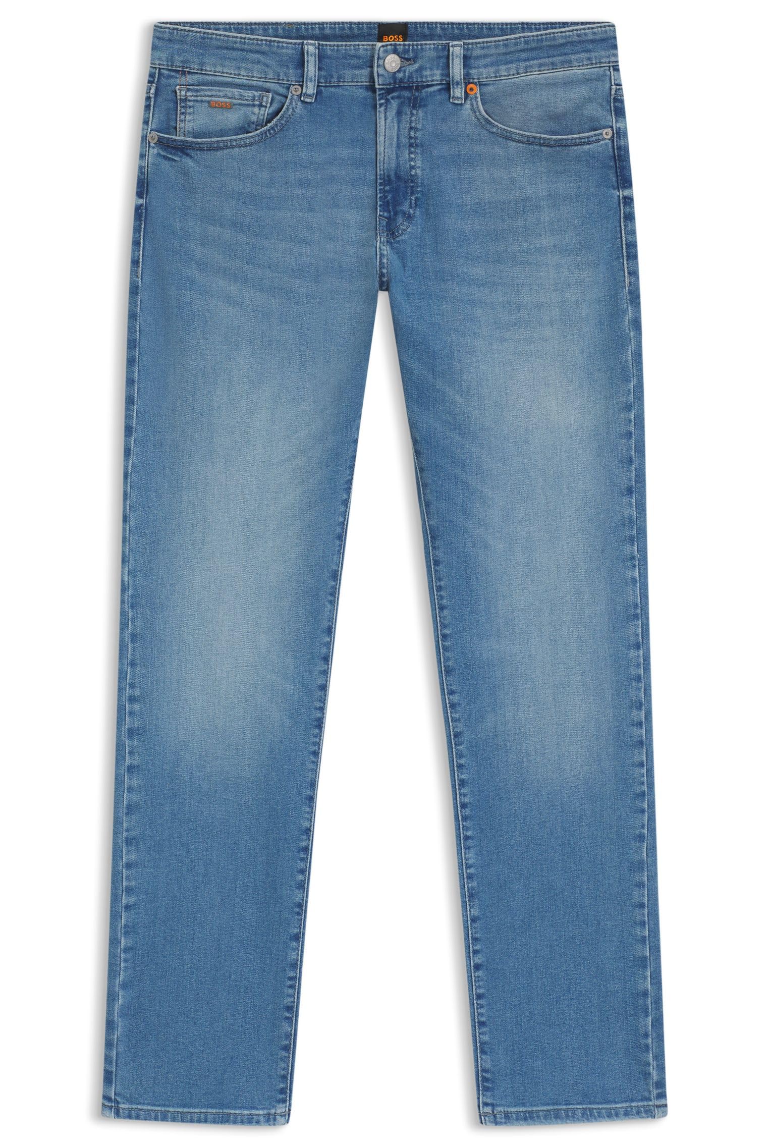 BOSS Herren H-Re.Maine Maine Regular-Fit Jeans aus bequemem blauem Stretch-Denim