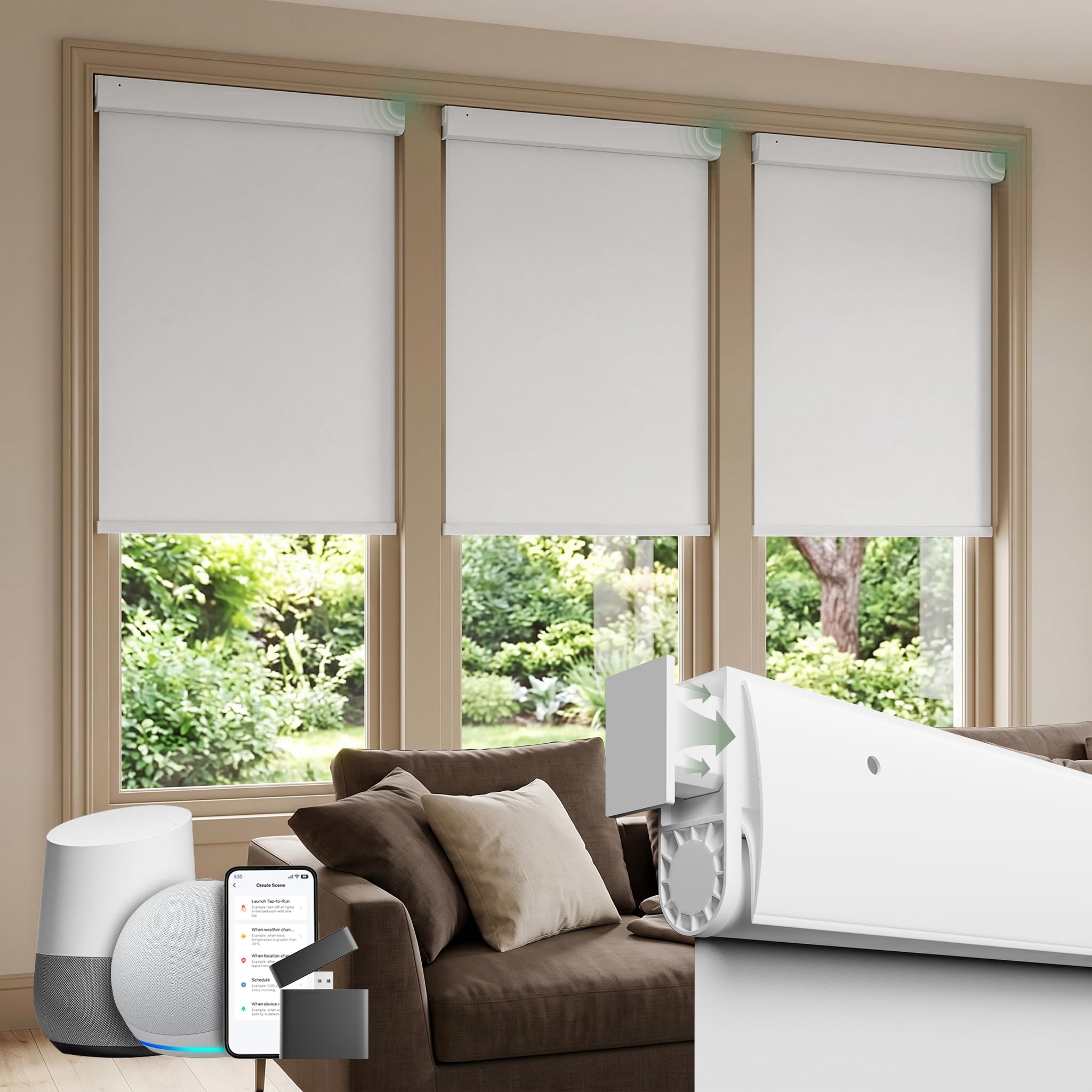 Windowsデスクトップ RemiFlan Amazon.com: DONGFXK Motorized Blinds with Remote, Blackout No