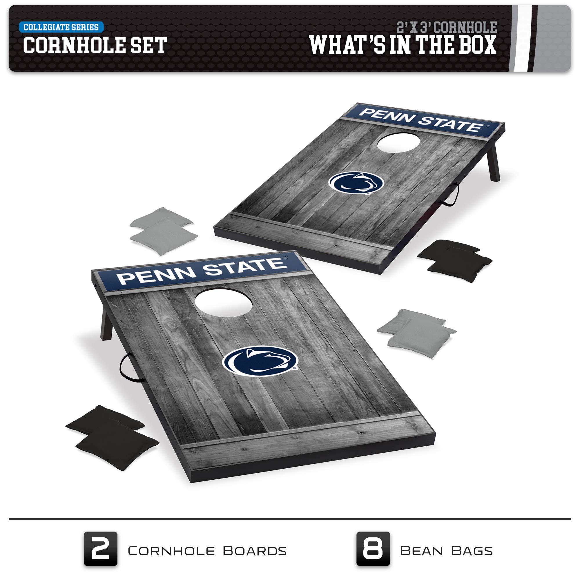 Wild Sports NCAA Cornhole Outdoor Game Set, 2' x 3' Foot - Recreational Series