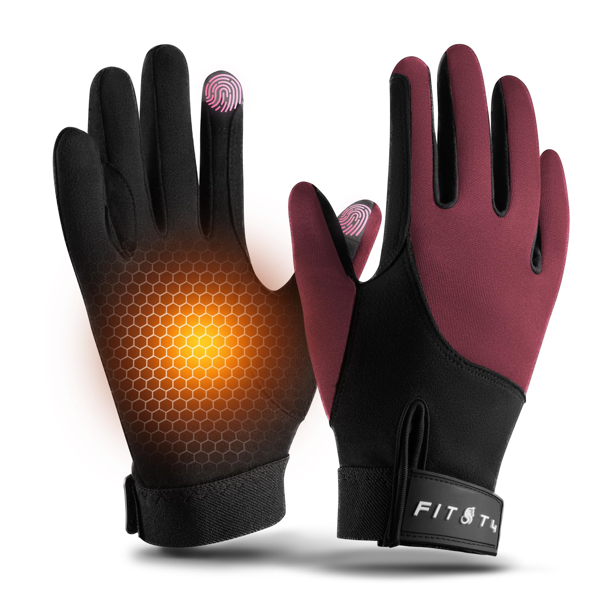 FitsT4 Sports Horse Riding Gloves Winter Equestrian Gloves Women Ladies Touchscreen for Outdoor Horseback Biking Cycling