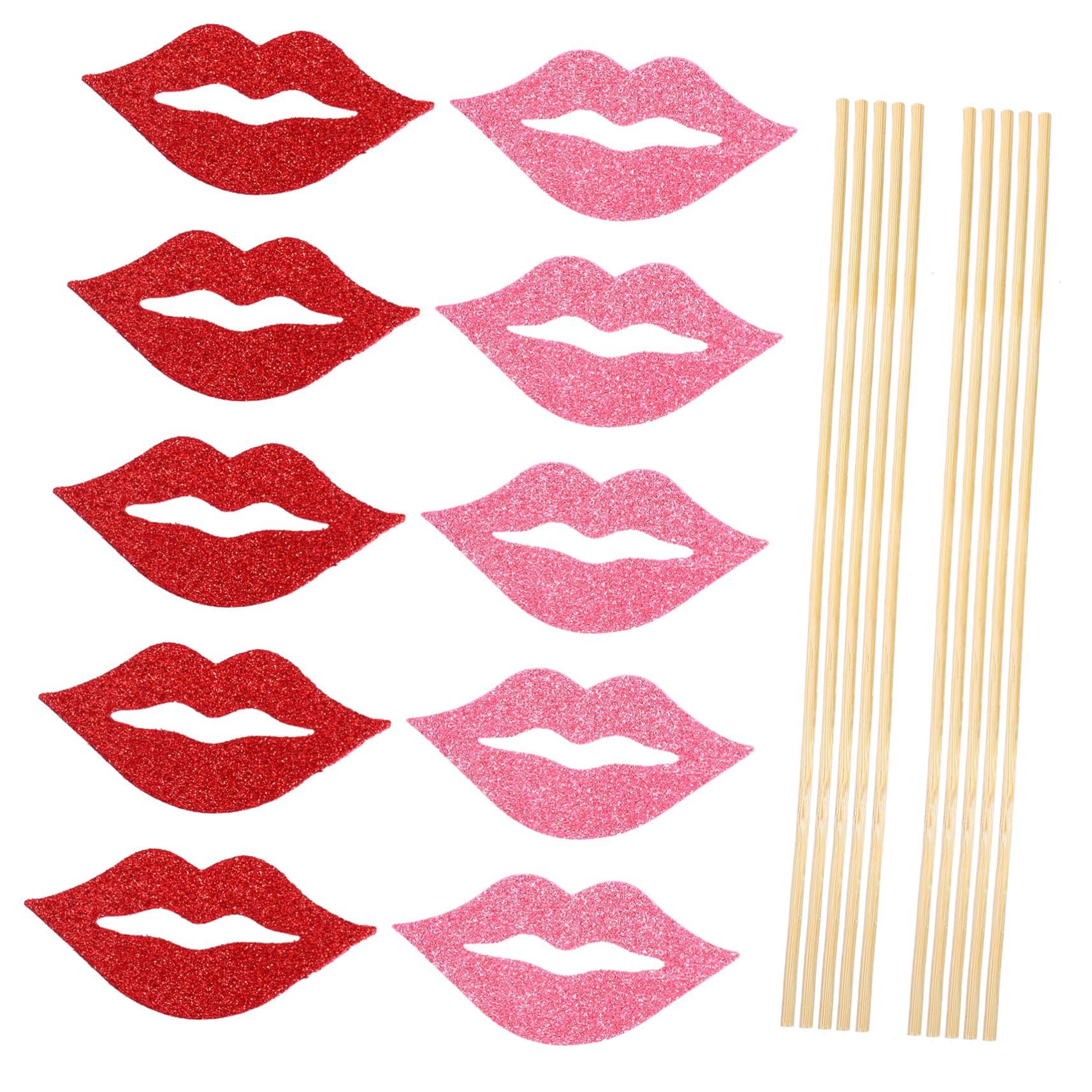 2 Sätze Teiliges Party Photo Requisiten Rote Und Pinke Handheld Lippen Props Umweltfreundlich Einfach Zu Verwenden Lustige Accessoires Für Geburtstag Hochzeit Kreative 40 Stück * 2