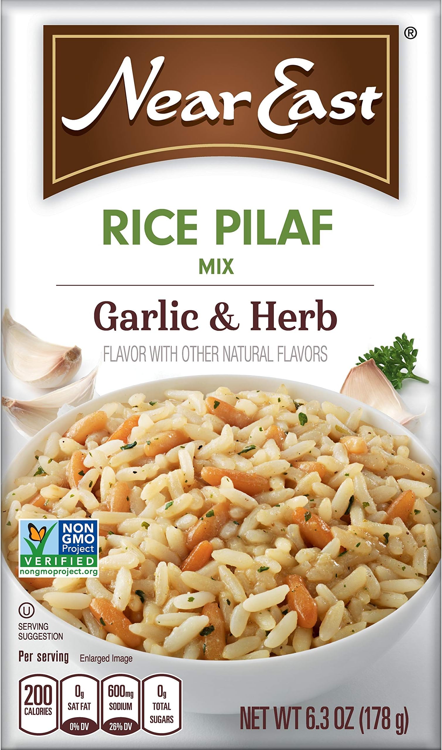 Near East Rice Pilaf Mix, Garlic & Herb, 6.3oz Box