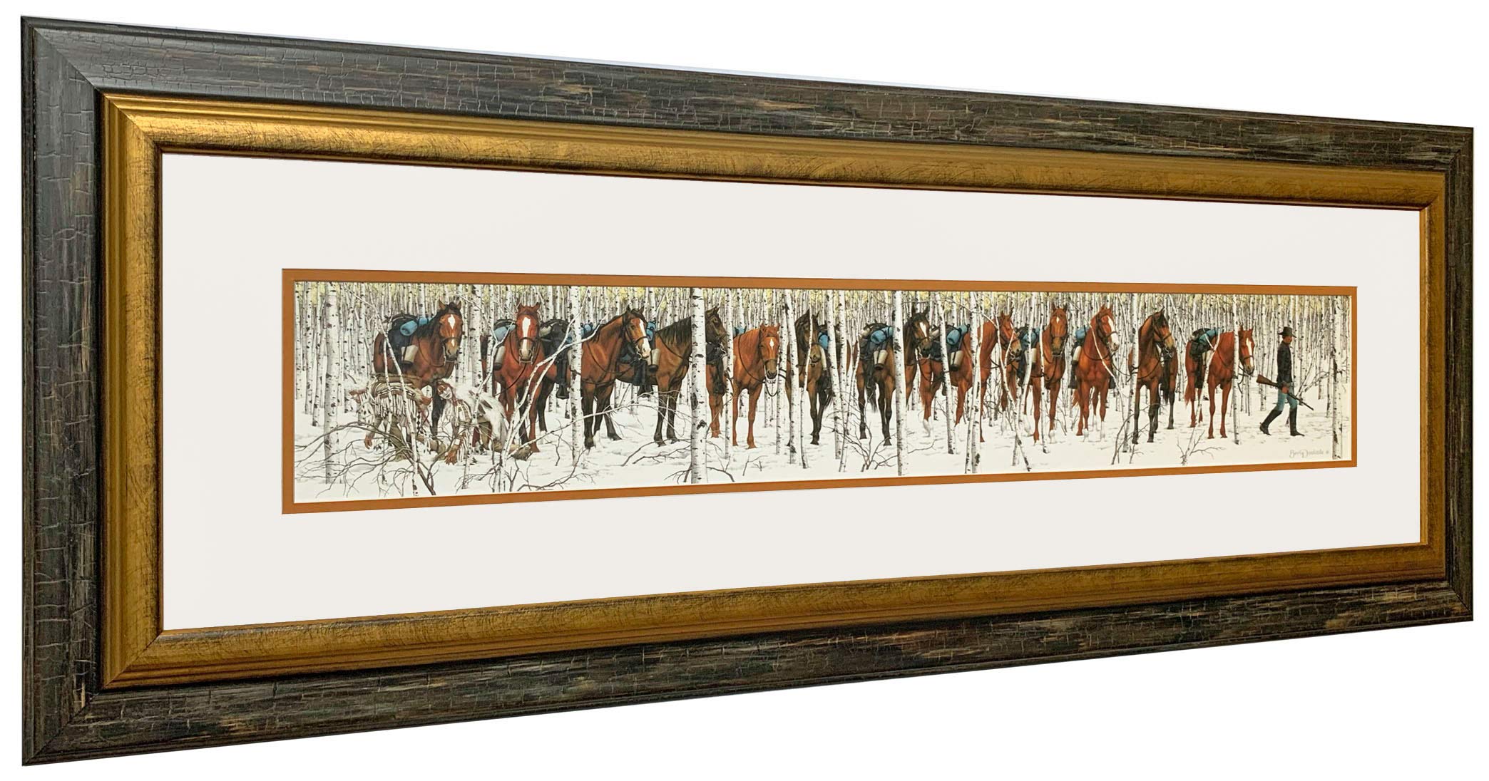 Bev Doolittle TWO INDIAN HORSES Matted & Framed Fine Art Print