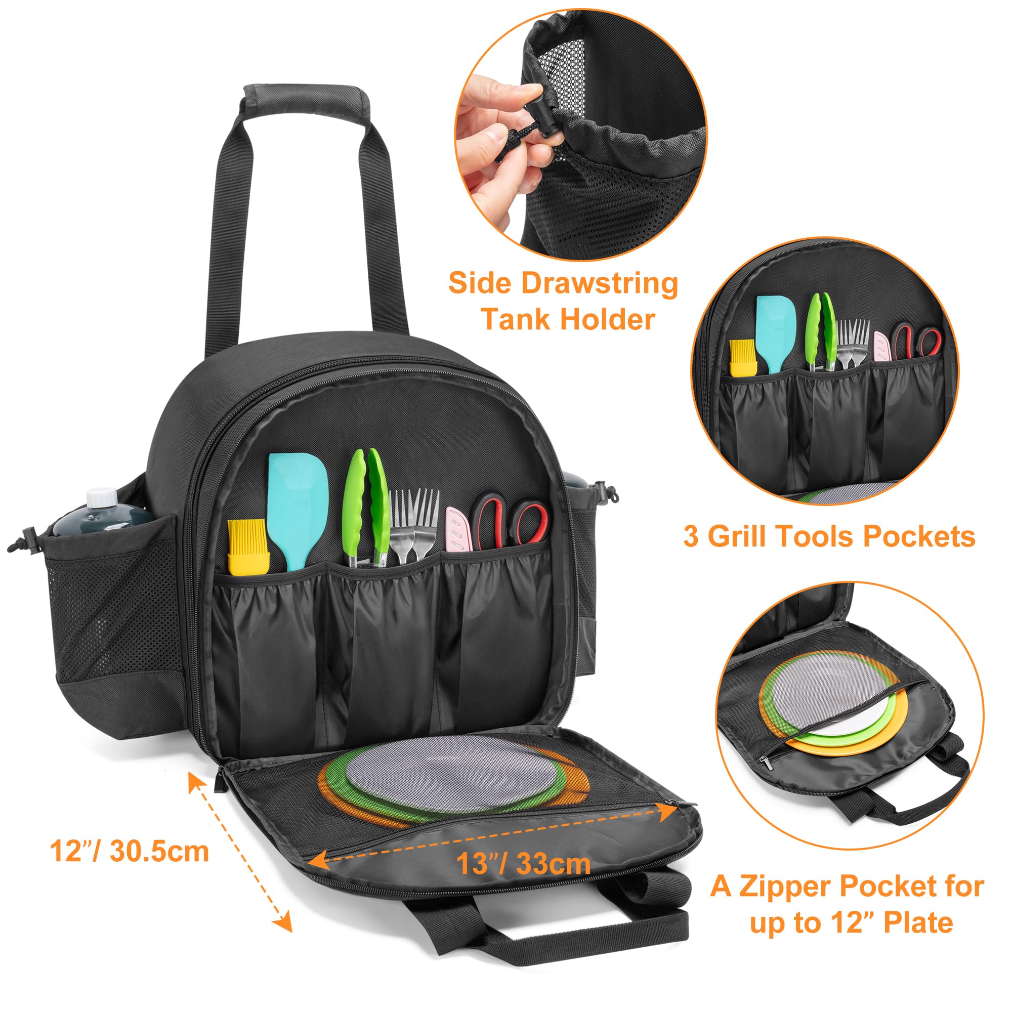 GRAOSO Sac De Barbecue De Camping Compatible Avec Le Barbecue Et