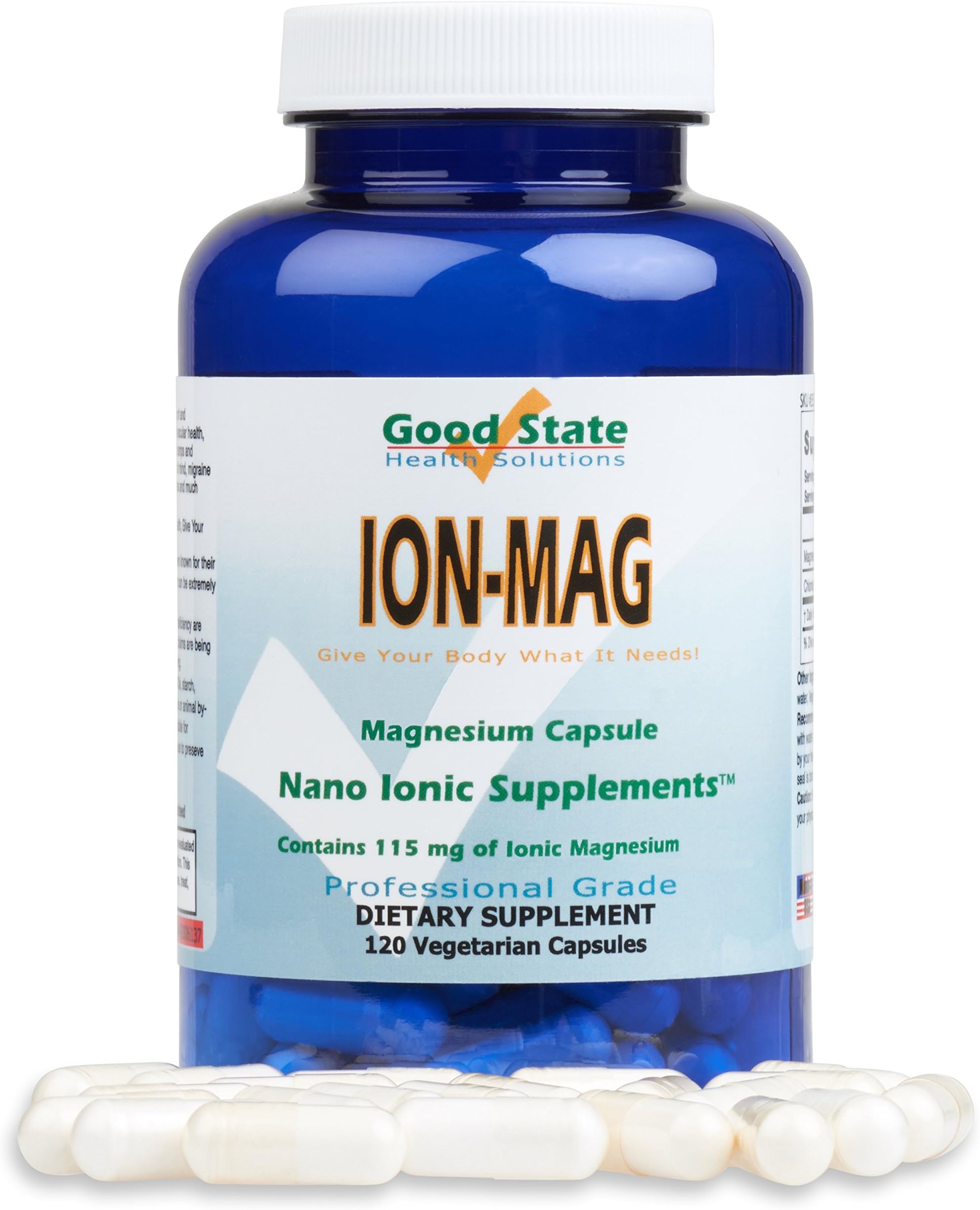 ION-MAG - Ionic Magnesium Capsules - (115 mg Each Serving) (120 Veggie Capsules)