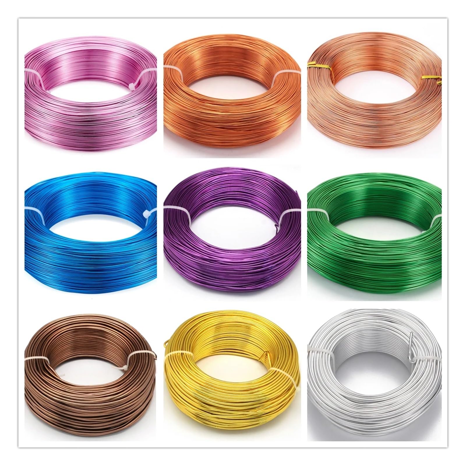 Aluminium-Basteldraht, 500 g, 0,8 / 1 / 1,5 / 2 / 3 / 3,5 / 4 / 5 / 6 mm, Aluminiumdraht, Schmuckzubehör für Schmuckherstellung, für selbstgemachte Schmuckherstellung (grüngelb, 1,5 mm, ca. 100 m)