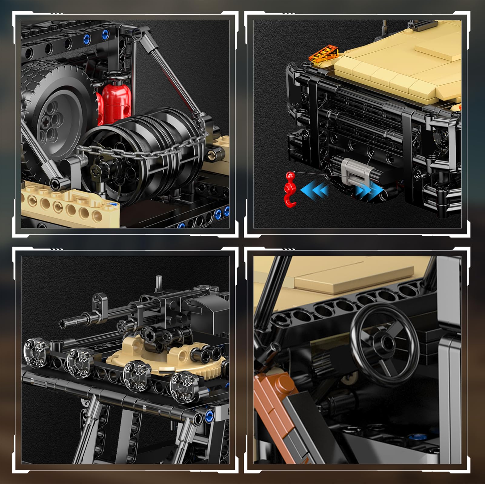 Mould King 20041 Military Off-Road Vehicle Building Set, App & Remote Control Off-Road Car Building Blocks Set - Image 4