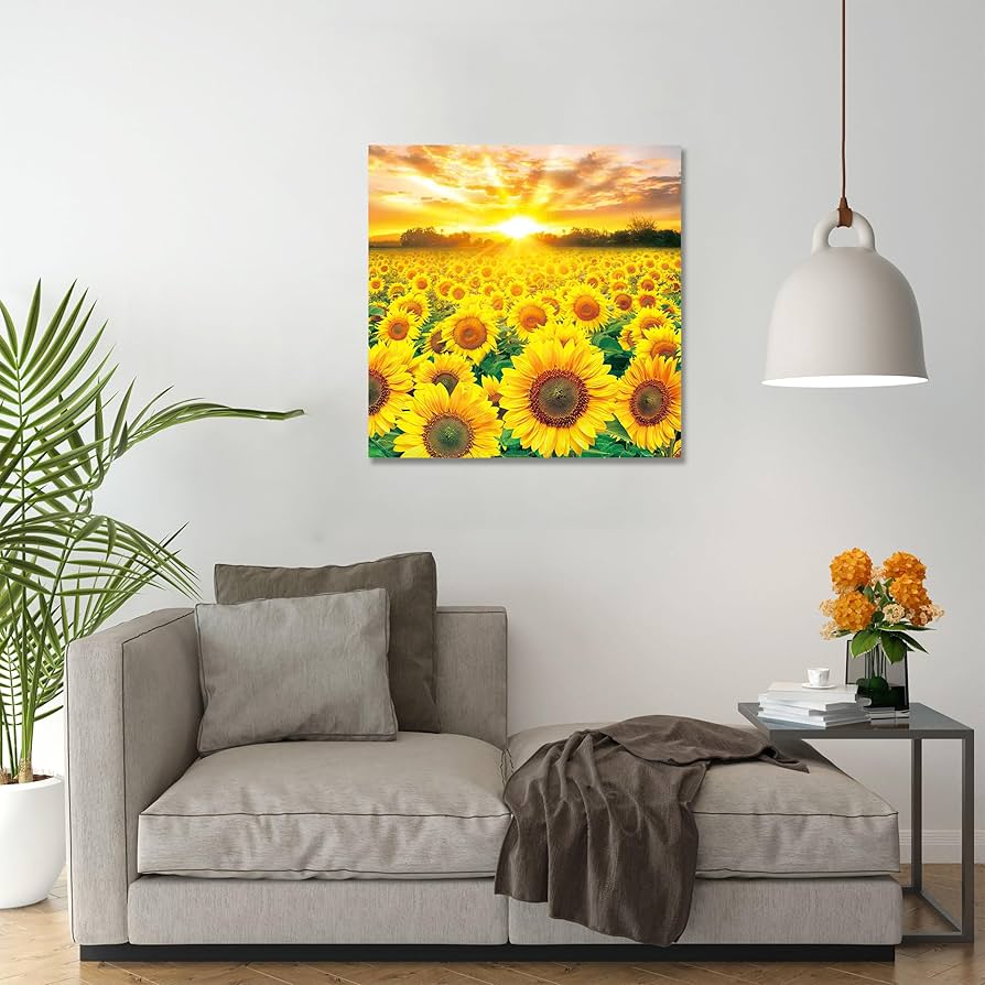 Amazon.co.jp: ひまわり 絵画 向日葵 アートパネル 花の絵