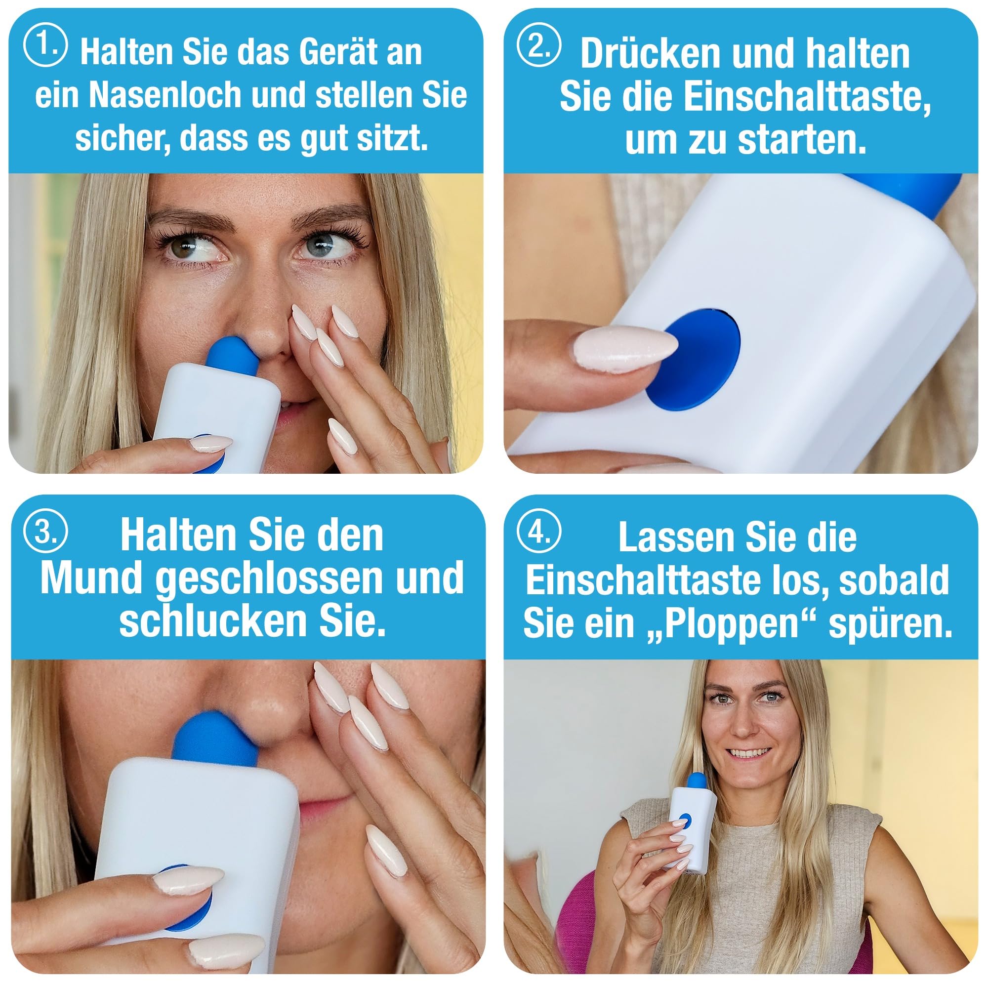 Gerät für Ohrdruckentlastung von Tilcare - Ausgleichendes Ohrensausen beim Fliegen, Schwimmen, Tauchen, bei Erkältung und Allergie-Beschwerden - Kommt mit tragbarem Schutztäschchen