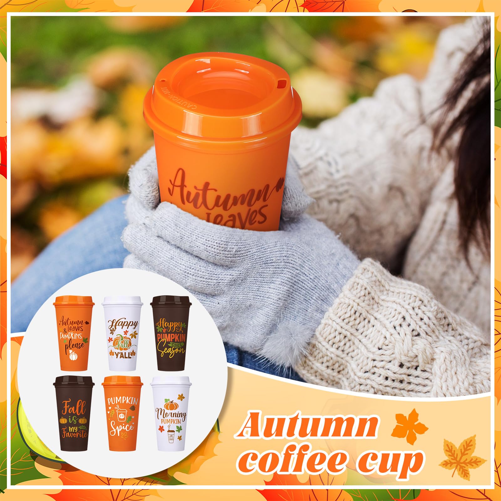 Amazon.com: Pickmesh 12 Pack Thanksgiving Reusable Coffee Cups Gift for  Women 16 oz Fall Autumn Tumblers with Lid Plastic Cups Travel Coffee Mug  Thank You Gifts for Hot and Cold Drinks :