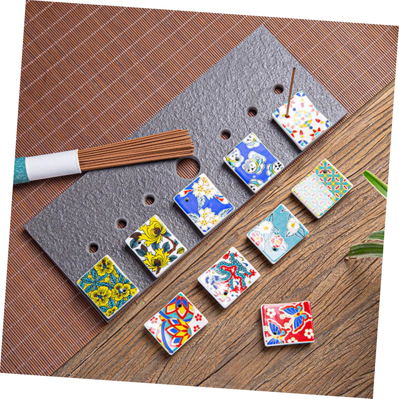 Repose-Baguettes, Supports à Baguettes pour Restaurant, en céramique Multicolore, 4 x 3,2 x 1 cm, Lot de 6