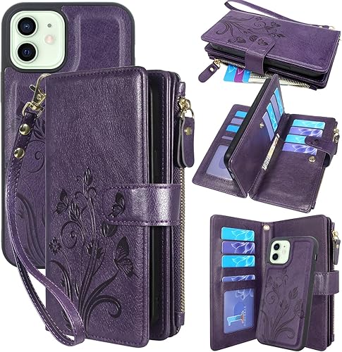 Miniatura 7 de Lacass Funda compatible con iPhone 1212 Pro 12 ranuras para tarjetas Soporte para tarjetas de identificación y crédito en efectivo, bolsillo con