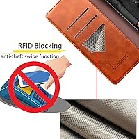 Vista 4 de SUANPOT Funda tipo cartera para Samsung Galaxy S21 FE con bloqueo RFID, soporte para tarjetas de crédito, de piel sintética, con tapa para teléfono