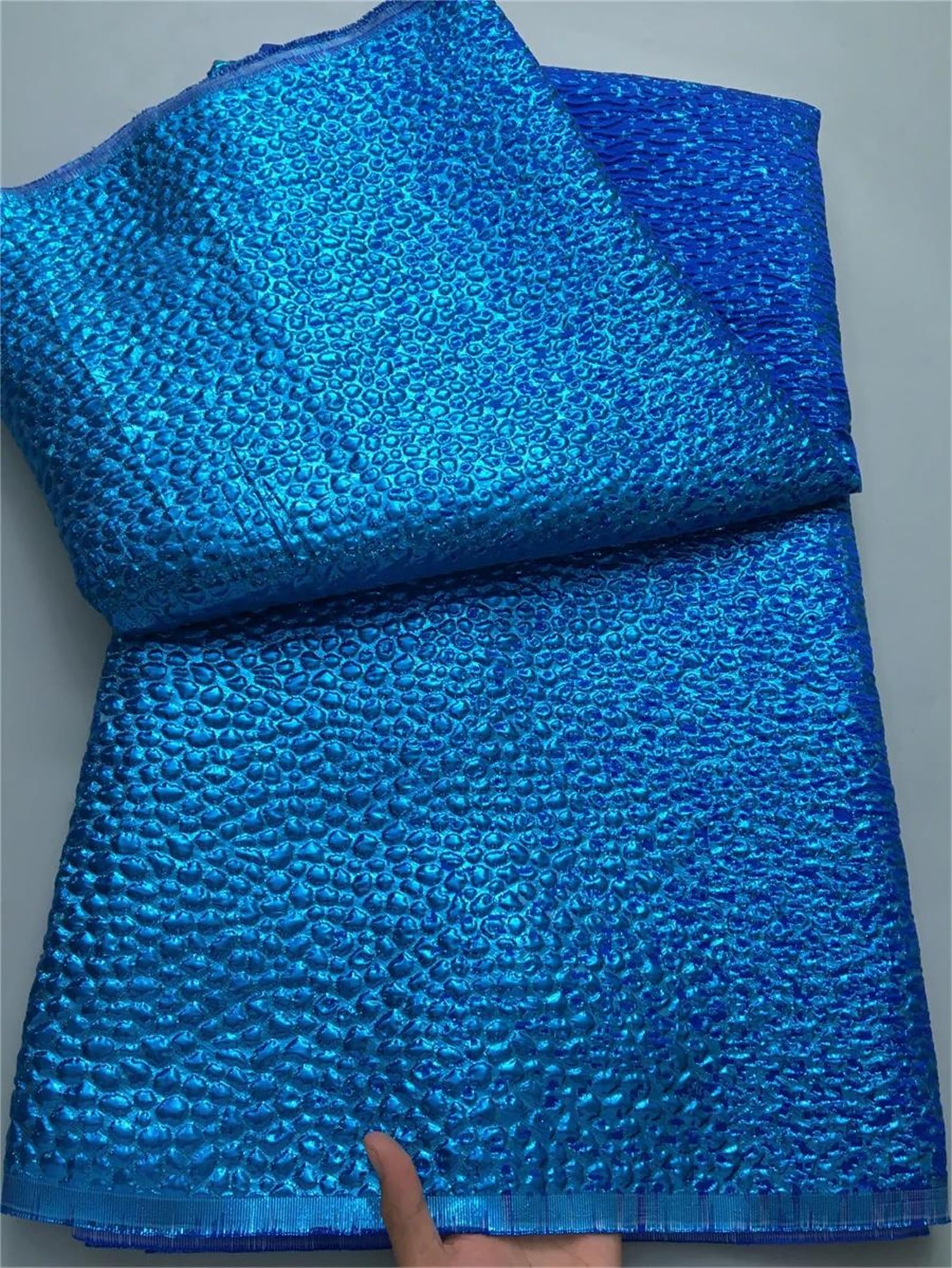 Tkanina organza, 5 jardów wielokolorowej, teksturowanej tkaniny ślubnej z organzy poliestrowej z brokatem i koronką, 120 cm(3 Brocade Lace)