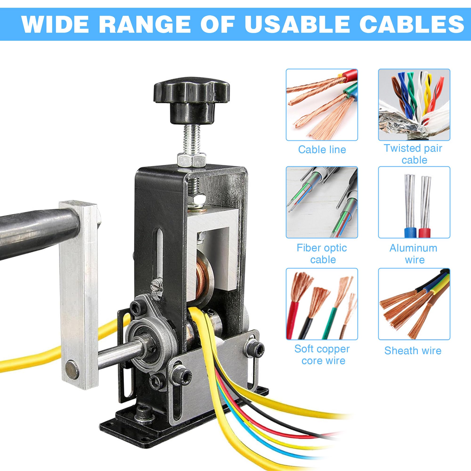 Ieblica Machine à Dénuder Manuelle Avec Manivelle, Pince à Dénuder Alimentée Par Perceuse De 1 à 25 Mm, Dénudeur De Fil De Cuivre Pour Recyclage De