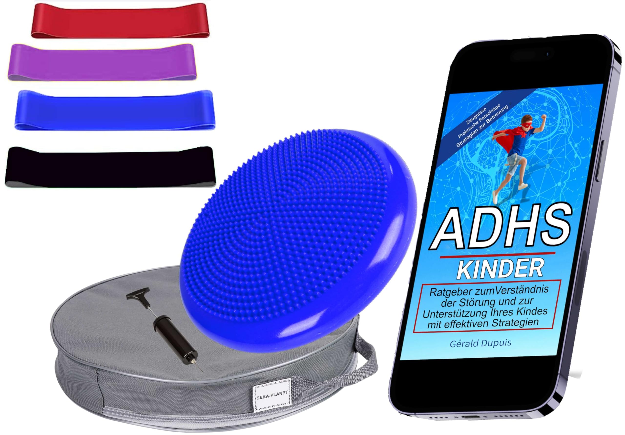 ADHS Kissen für Kinder & elastische Bänder | Maximieren Sie die Konzentration | Kanalisieren Sie Hyperaktivität | Sichere Anpassungsfähigkeit | Erfüllung im Alltag