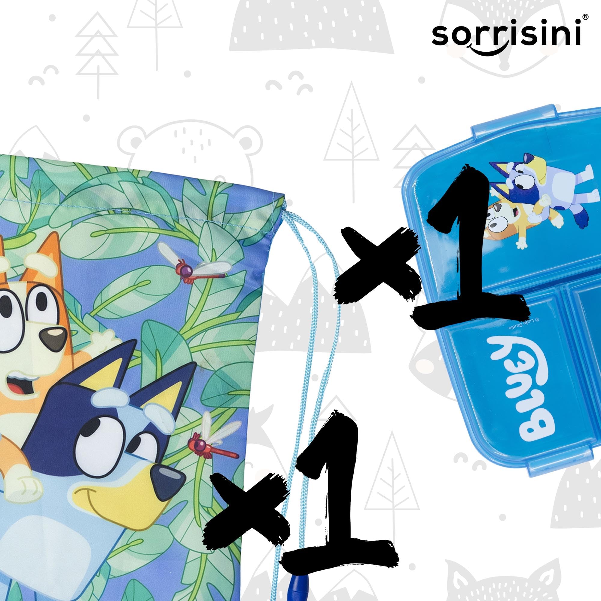 Boîte à Sandwich Enfant, Boîte à Déjeuner pour Enfants, Sac de Gym, Picnic, Piscine, Natation, Lunch Box Avec Sac, Bluey