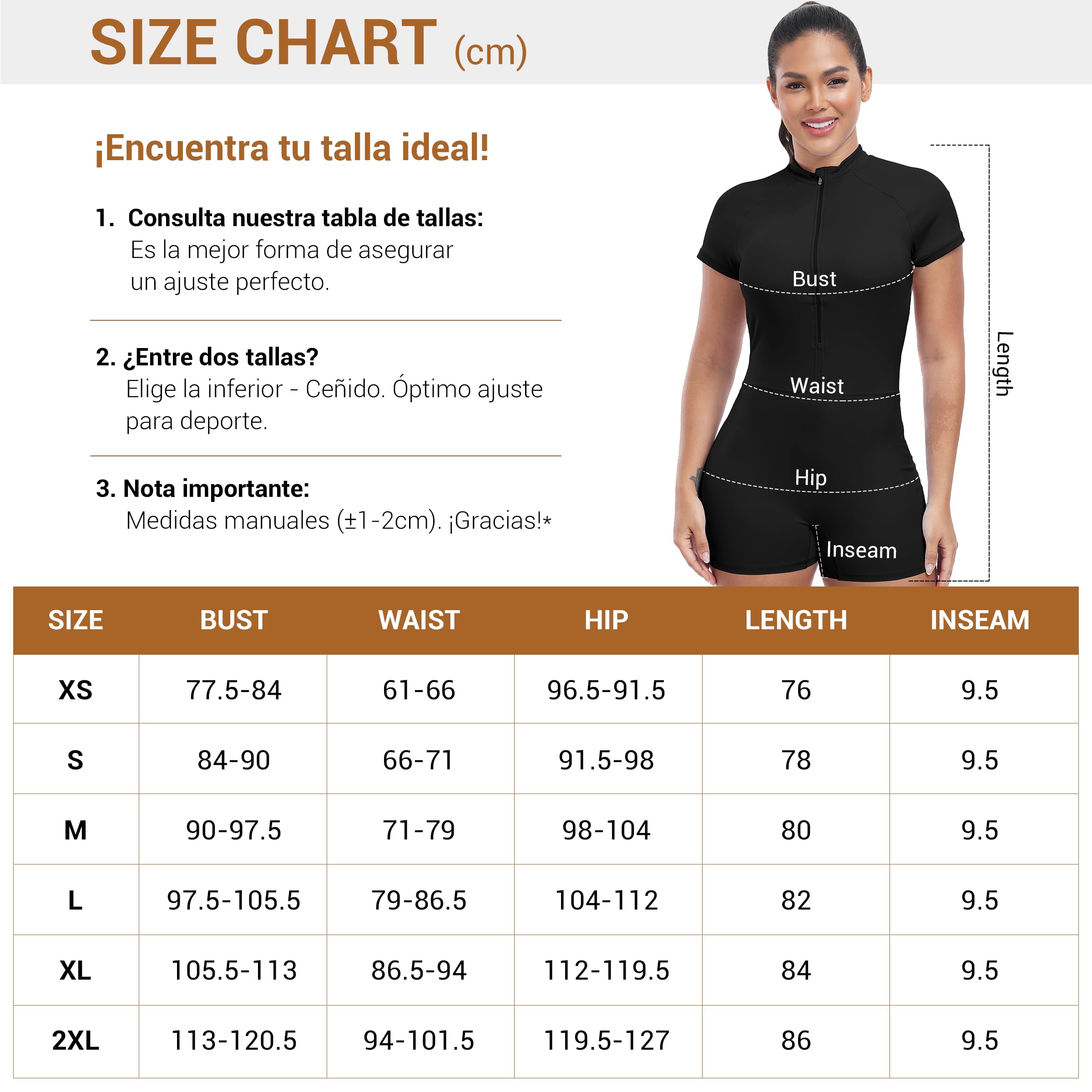 STARBILD Mujer Mono Corto Deportivo con Cremallera Mangas Cortas, Gym Jumpsuits Short Zipper Push Up, V Back Scrunch Butt Una Pieza para Pilates Yoga Fitness Gimnasio