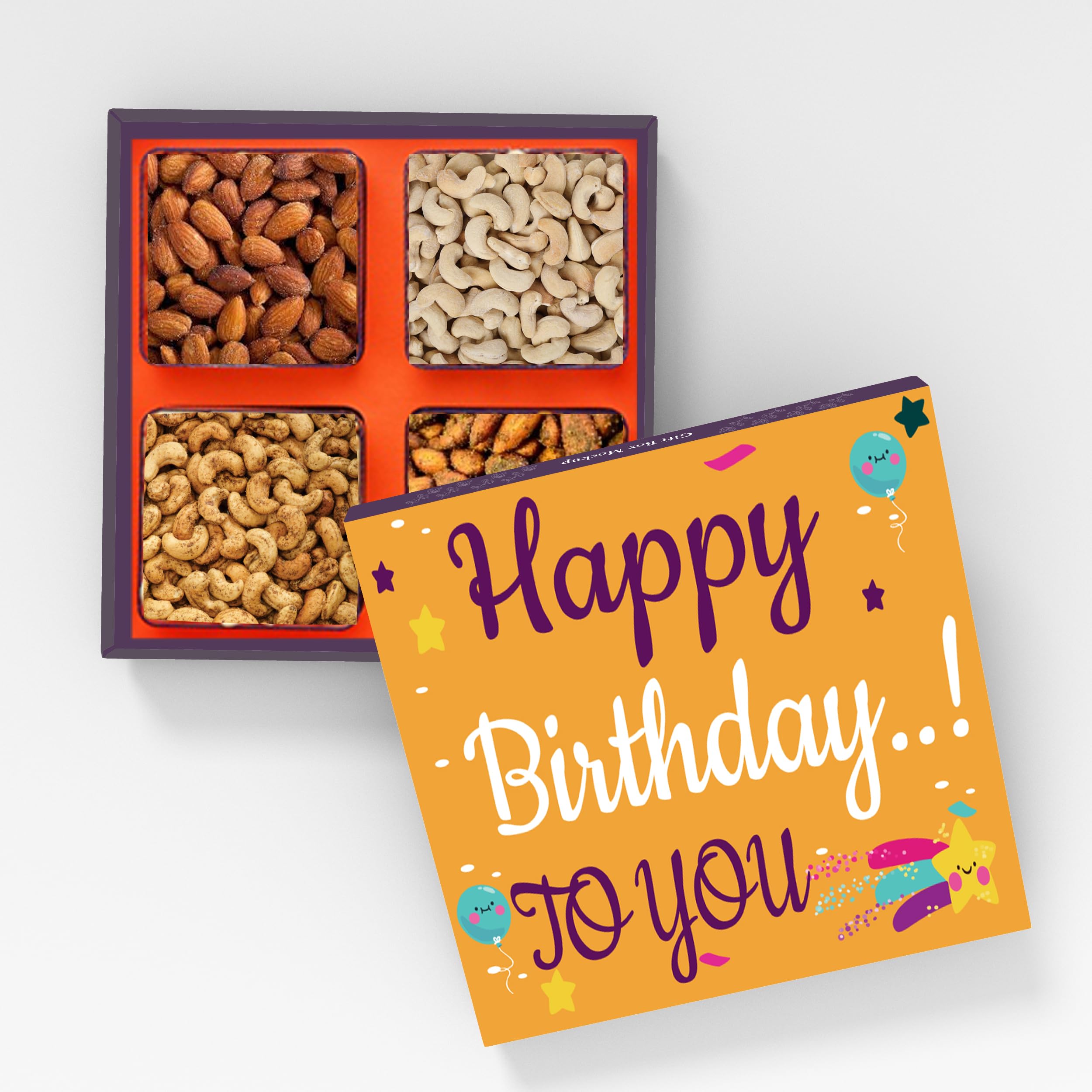 redbakers.in Happy Birthday Premium Almonds Cashew Nuts Gift Pack | Dryfruit Almonds and Cashews |Ideal Gift Box for Birthday celebration | Corporate Gifts Fresh & Healthy Dry Fruits and Nuts for Colleagues, Relatives and Friends (400 GMS)-image-6