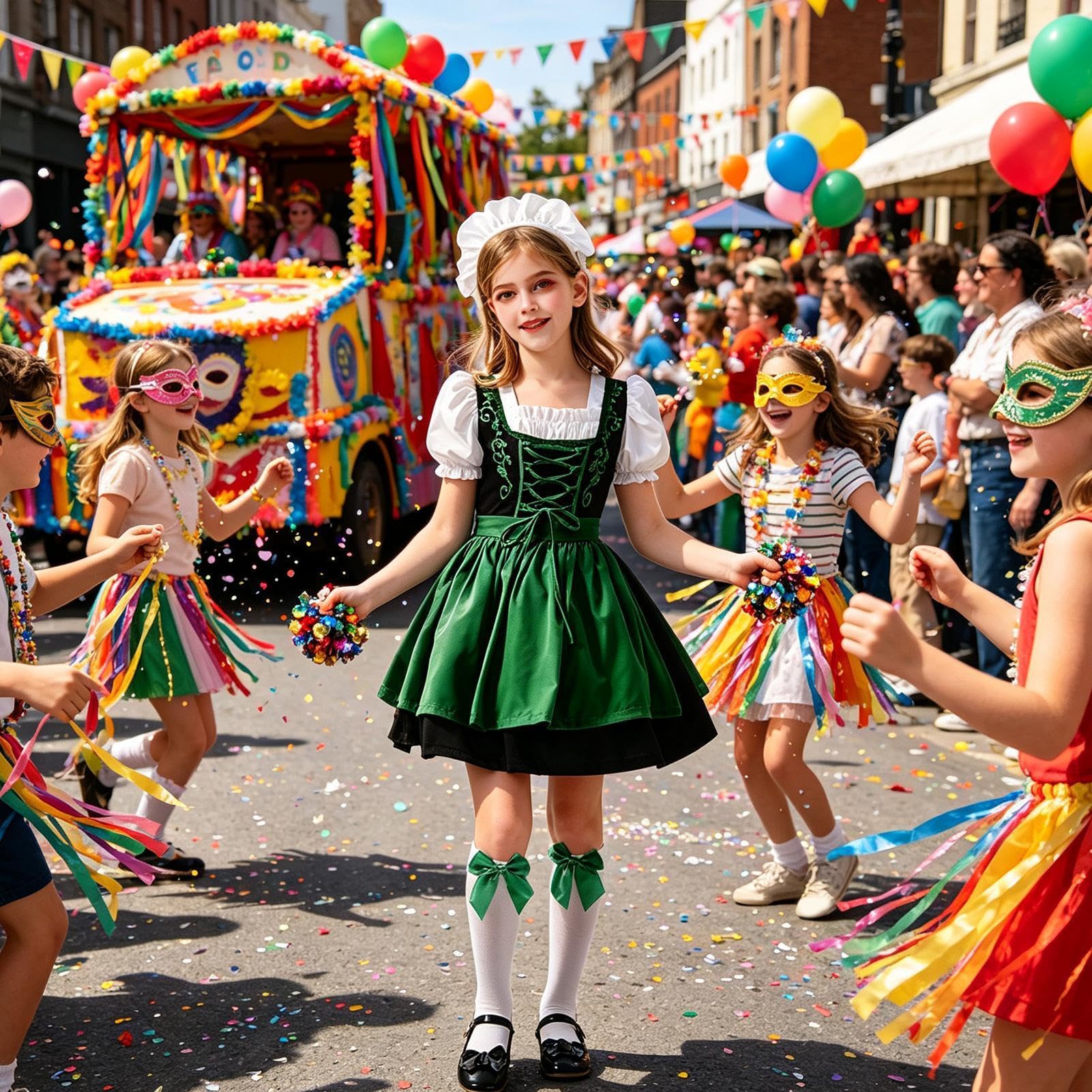 Oktoberfest Dirndl bawarski kostium Dirndl z krótkimi rękawami, niemiecki