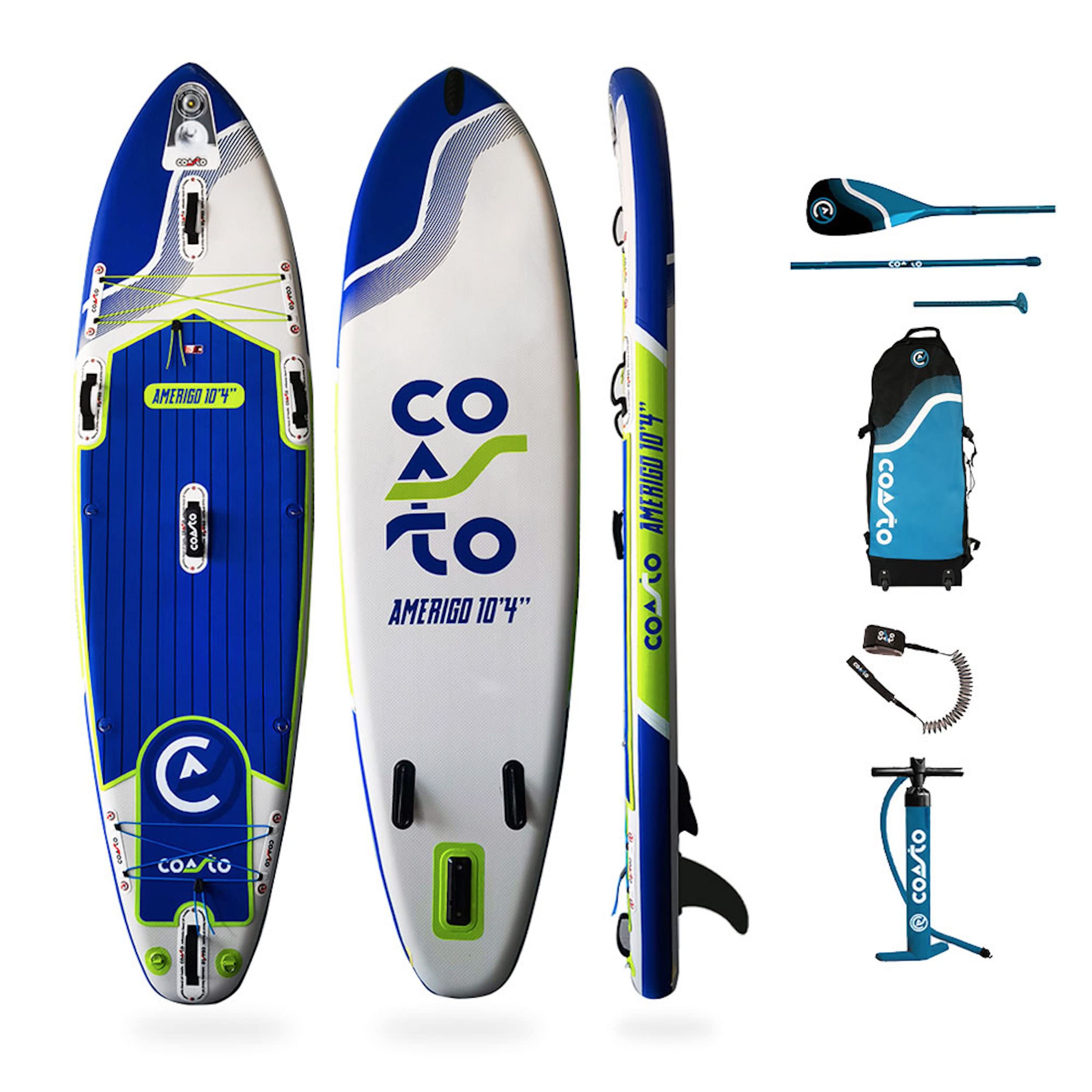 Coasto Amerigo Tabla Sup, Adultos Unisex, Azul/​Blanco/​Verde, 10'4"