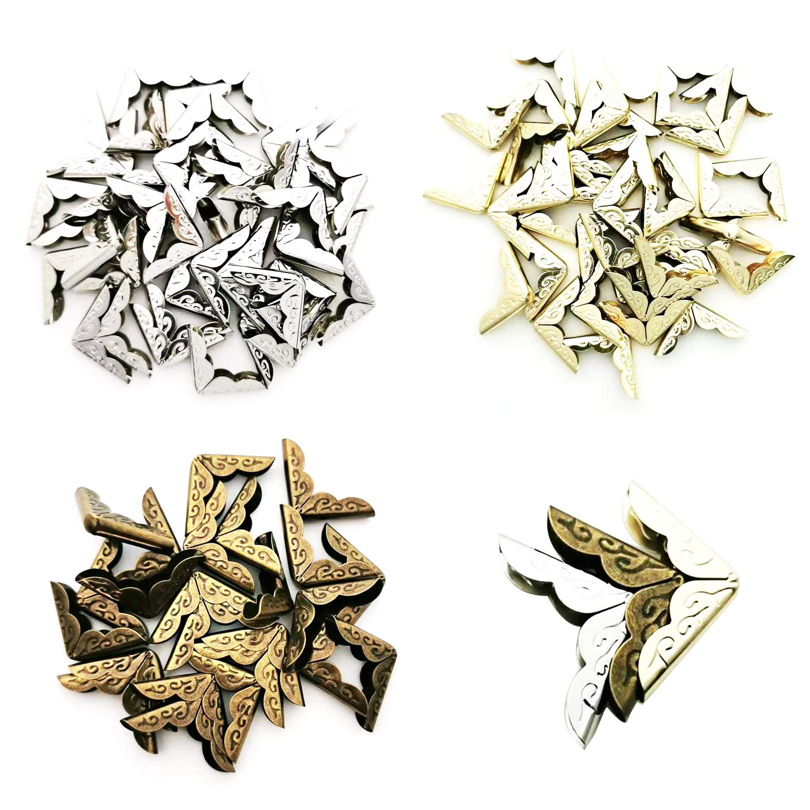 50 Protezioni Angolari Per Libri E Album - Ferro Color Oro, 20x20 Mm - Foto 3