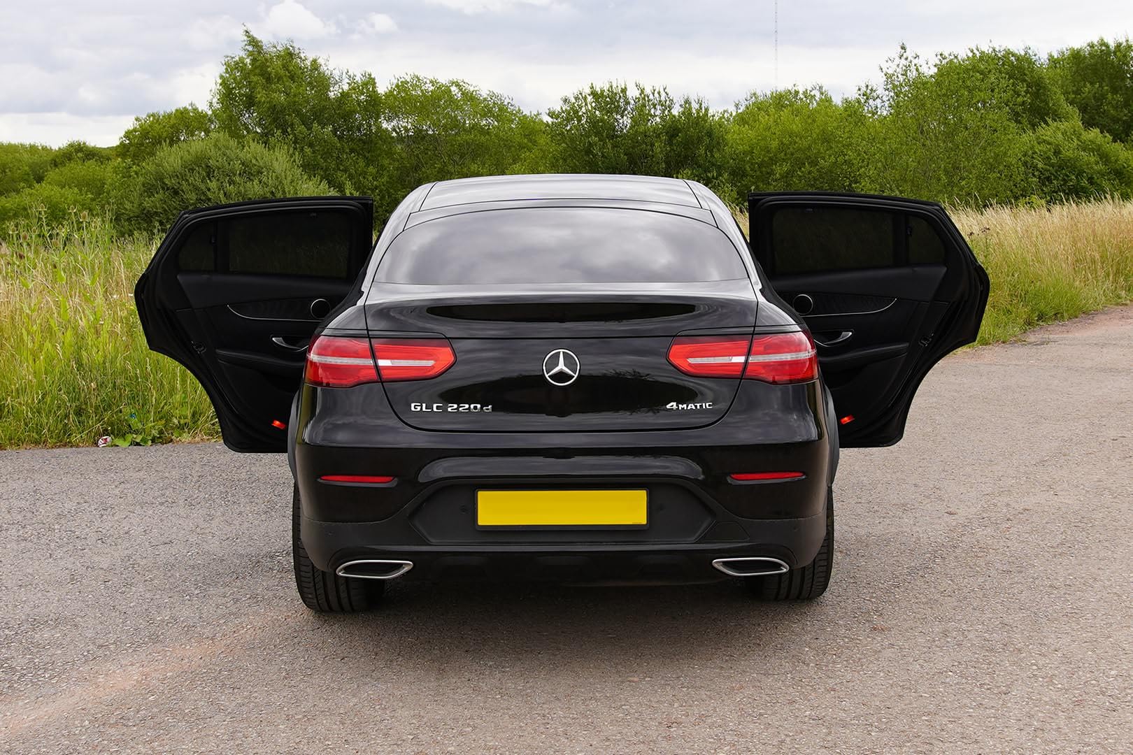 CAR SHADES zestaw (drzwi tylnych) kompatybilny z Mercedes GLC Coupe (C253) 2016-2023 (4-częściowy), czarny
