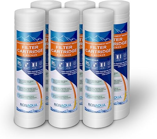 Ronaqua - Cartucho de filtro de agua de sedimentos ranurados de 10 x 2.5 pulgadas, cuatro capas de filtración, elimina arena, suciedad, limo, óxido,