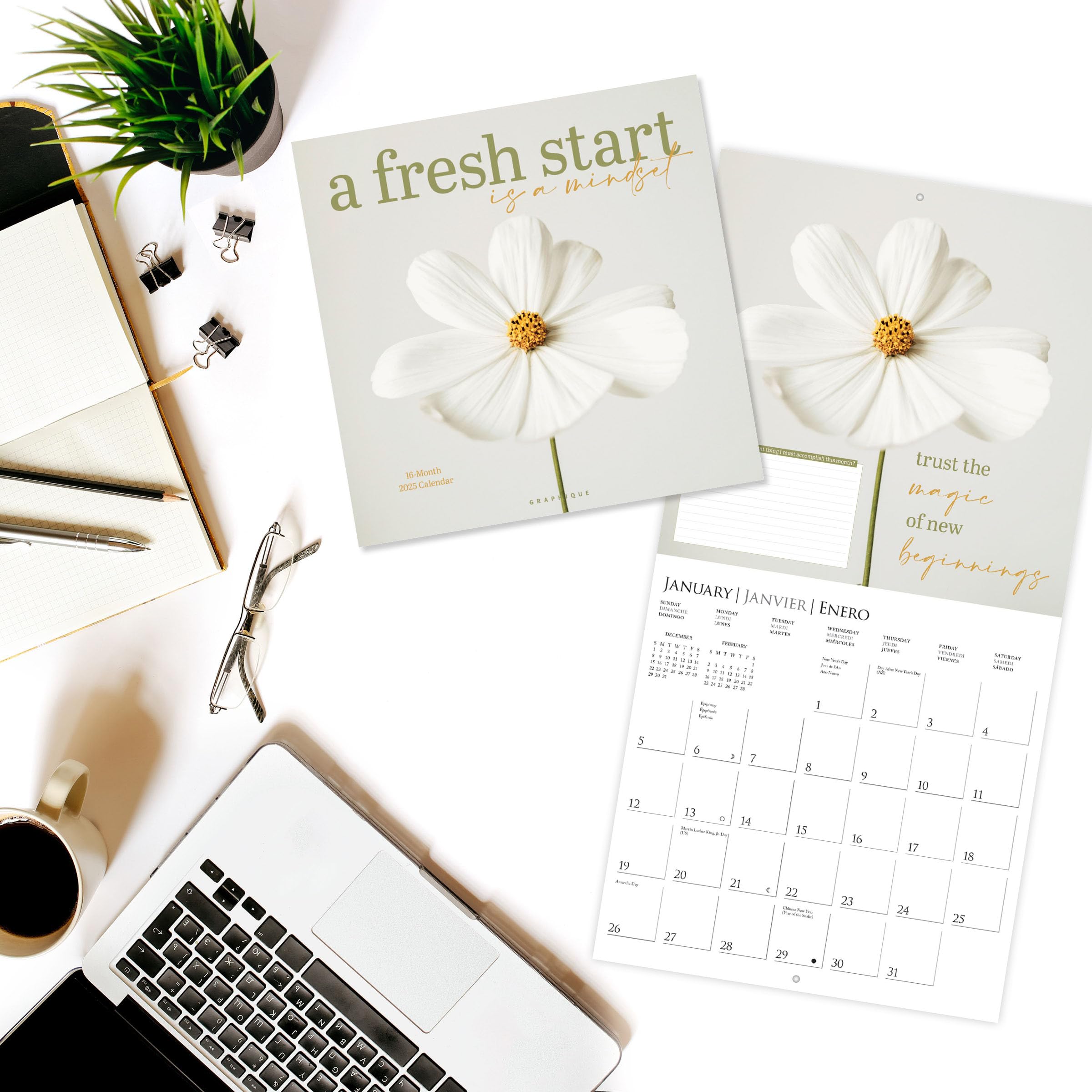 Snapklik.com : 2025 A Fresh Start Post Wall Calendar 12” X 12” Thick ...
