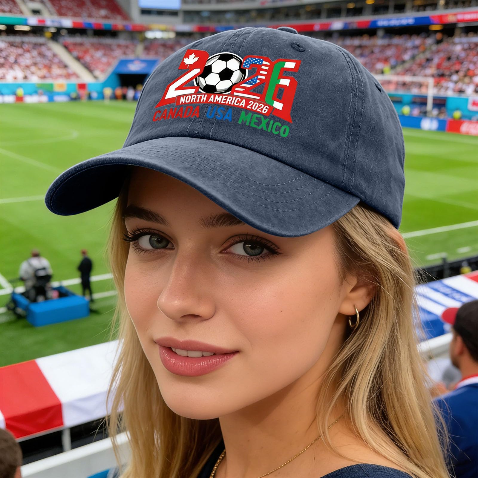 2026 Cup Hat, USA Canada Mexico World Cup Soccer Cap, Host Country Soccer Football Cap, Cotton Baseball Hat for Men Women — view 3