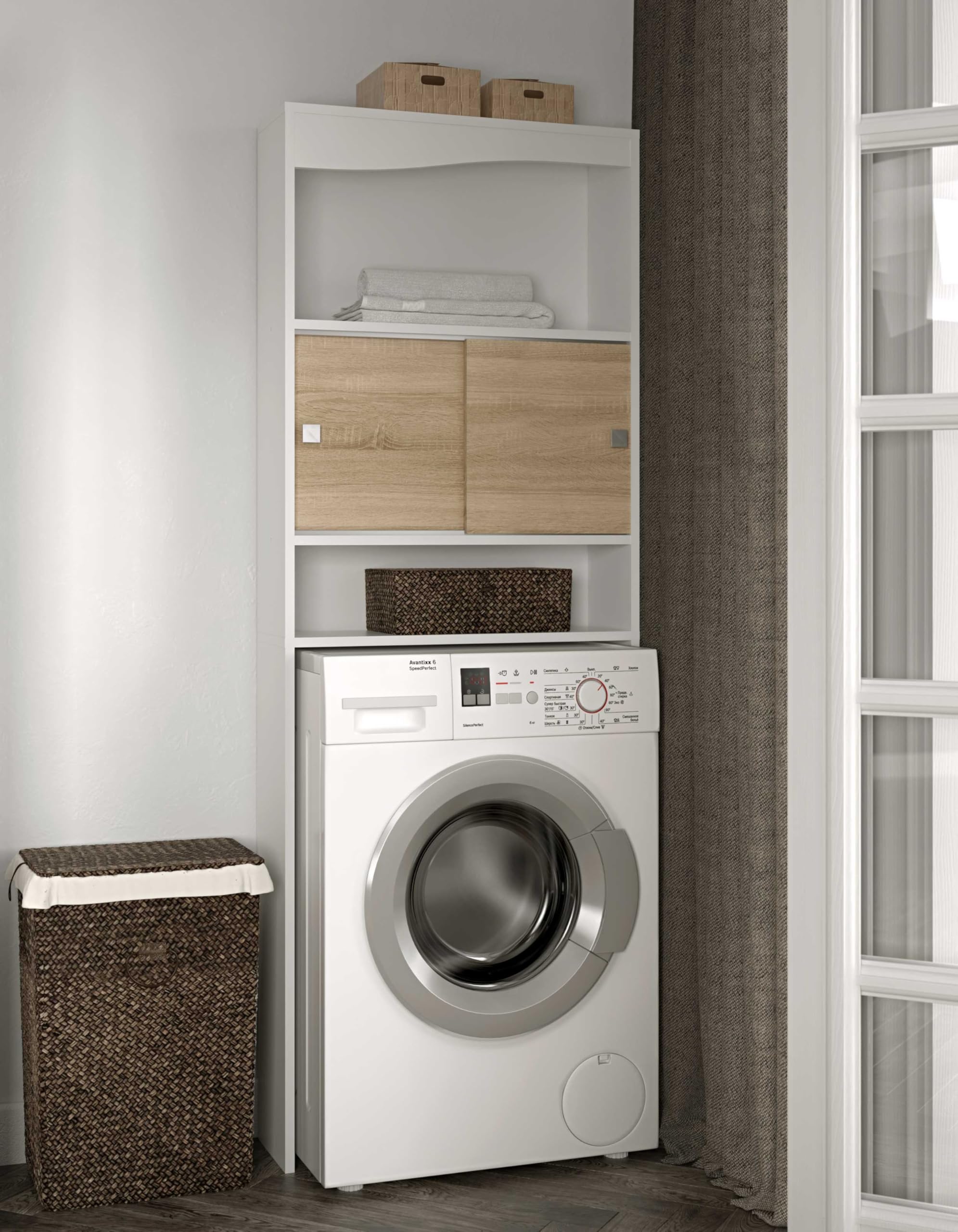 Scarpiera 3 Ribalte Doppia Profondità Con Anta 30 Paia Rovere E Bianco Scarpiera 3 Ribalte Doppia Profondità Con Anta 30 Paia Rovere E Bianco