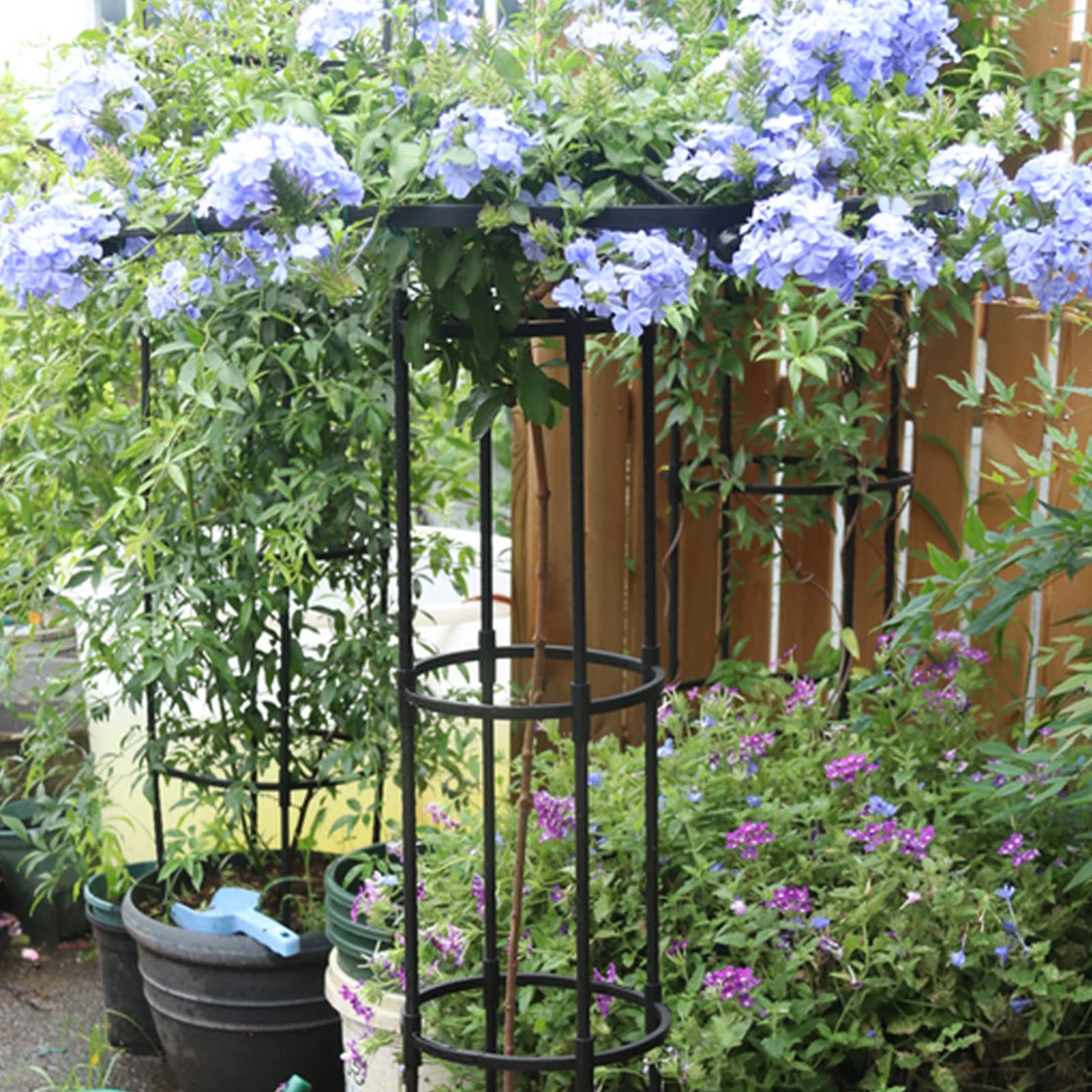 Srliya Marco de Escalada para Plantas de Jardín, Enrejado de Jardín de Metal Vertical, Enrejado de Escalada de Paraguas de Metal, Enredaderas Trepadoras y Soportes de Plantas para (210CM)