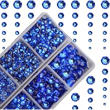 4000Pcs Hot Fix Round Crystals Gems Glass Stones Hotfix Flat Back Rhinestones Sapphire