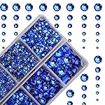 4000Pcs Hot Fix Round Crystals Gems Glass Stones Hotfix Flat Back Rhinestones (Sapphire)