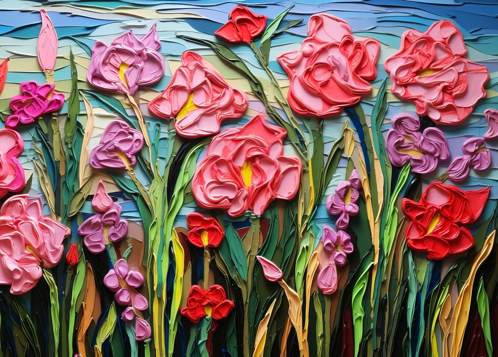 HUADADA Jigsaw Puzzles for Adults 1000 Pieces, 3D Painting Flowers Interlock Perfectly No Dust, Home Decors Family Challenge Toys for Men Women Elders Seniors (27.5"x19.6"), 1:1 Poster