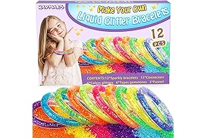 HAPMARS Make Your Own Glitter Water Bracelets Craft Kit, Gem Art Bracelet...