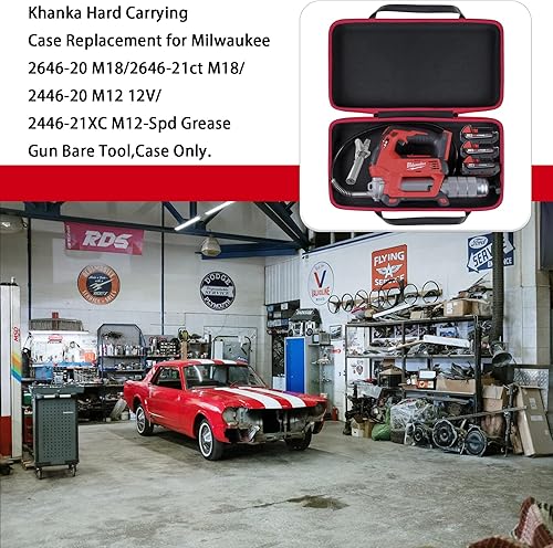Miniatura 8 de khanka Funda rígida para pistola de engrase Milwaukee 2646-20 M18 Bare Tool + funda rígida para batería Milwaukee M18 de 18 V