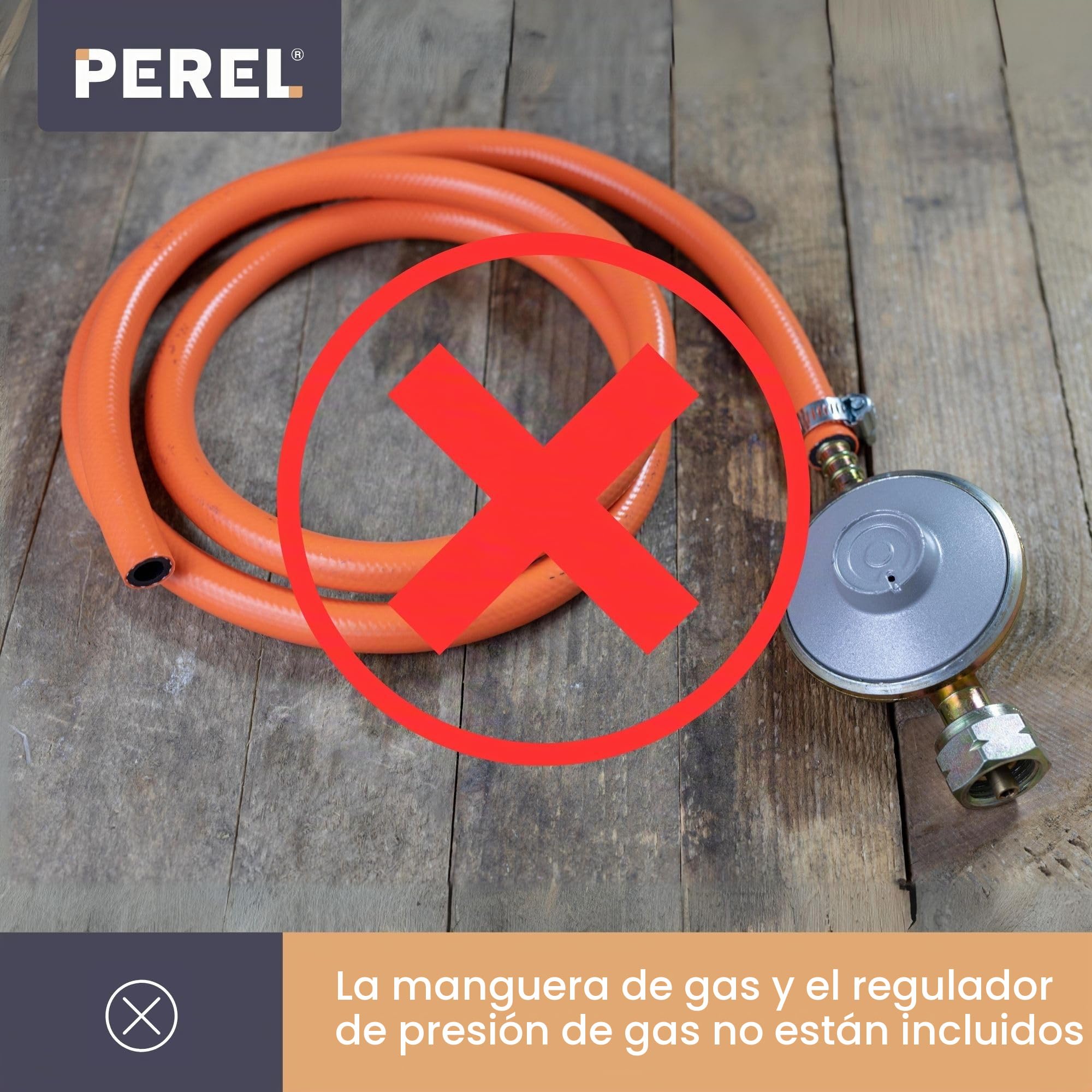 Perel Calentador de terraza sobre gas, butano o propano, 4500 W