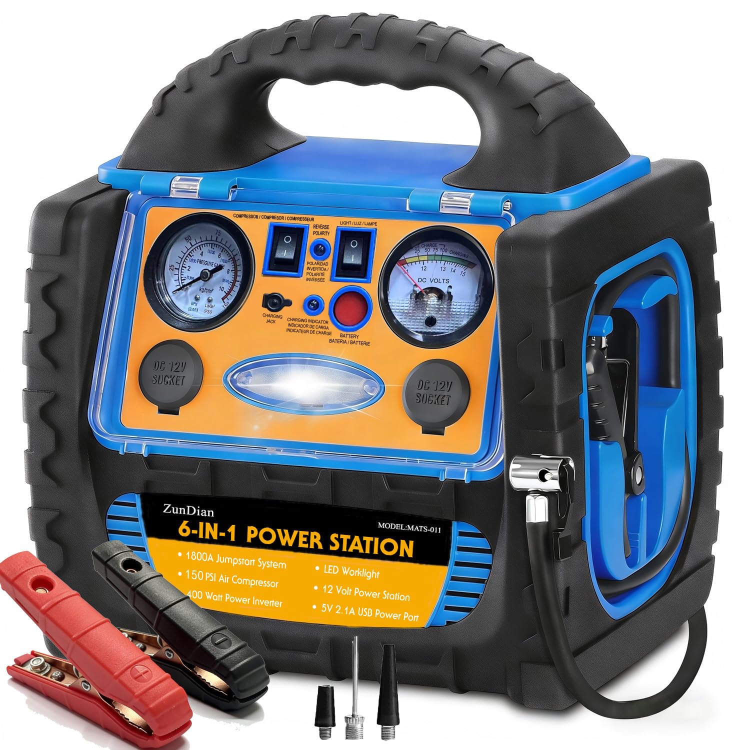 Amazon.com: Car Jump Starter with Air Compressor 150PSI, 1800A