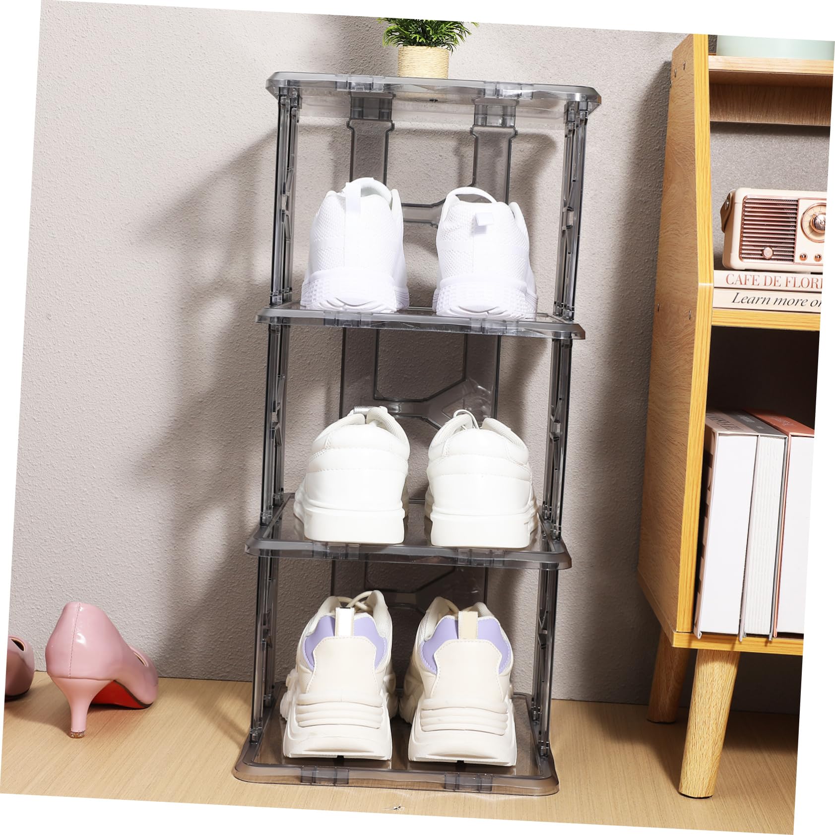Vaguelly Zapatero De Puerta Estrecho Organizador De Zapatos Apilable para Pequeños De Almacenamiento para Entrada