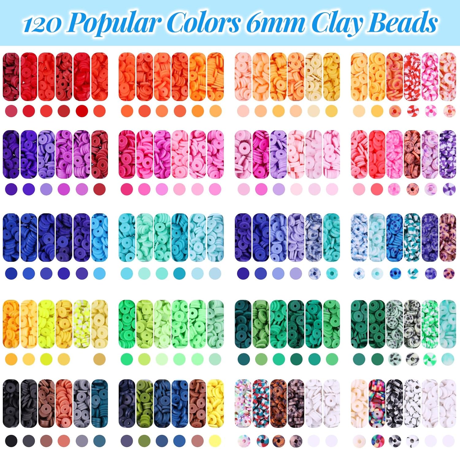 Wuollgess 20000pcs Clay Beads 6000pcs Friendship Letter Beads for Bracelet Making Kit