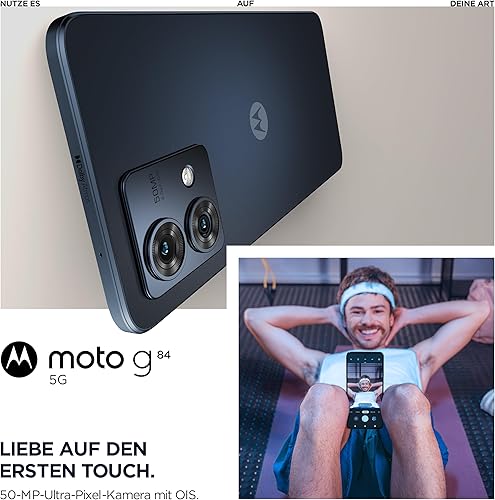 Miniatura 2 de Motorola Moto G84 5G (GSM desbloqueado, versión internacional) 256 GB + 12 GB de RAM Dual SIM Android 13 Smartphone (azul medianoche)