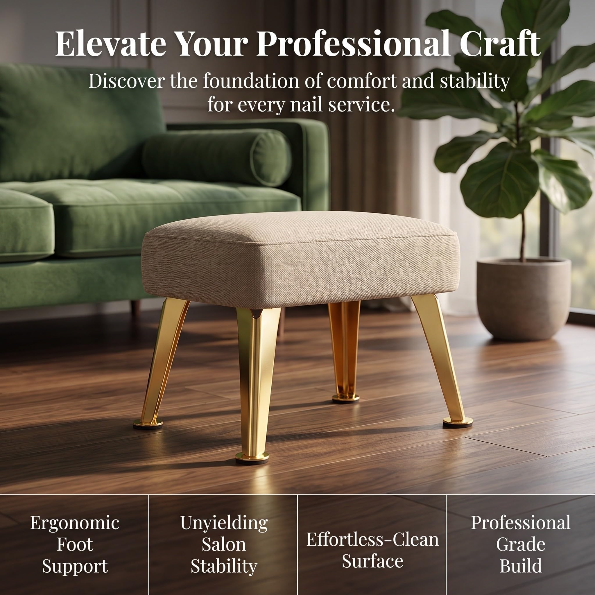 Zerodeko 4 soportes para manos y patas para mesa de manicura, color dorado.