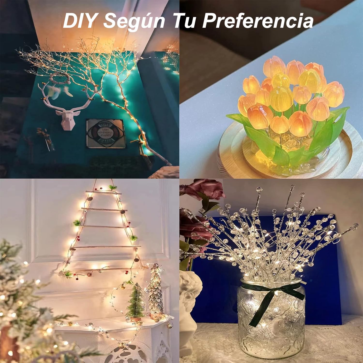 Guirnalda Luces, 8 Modos de Iluminación Luz Navidad, Impermeable Cadena Luces Exterior e Interior, Función de Memoria Luces de Hada para Decoración Habitación, Árbol, Boda, Jardín(1Pack 5M)