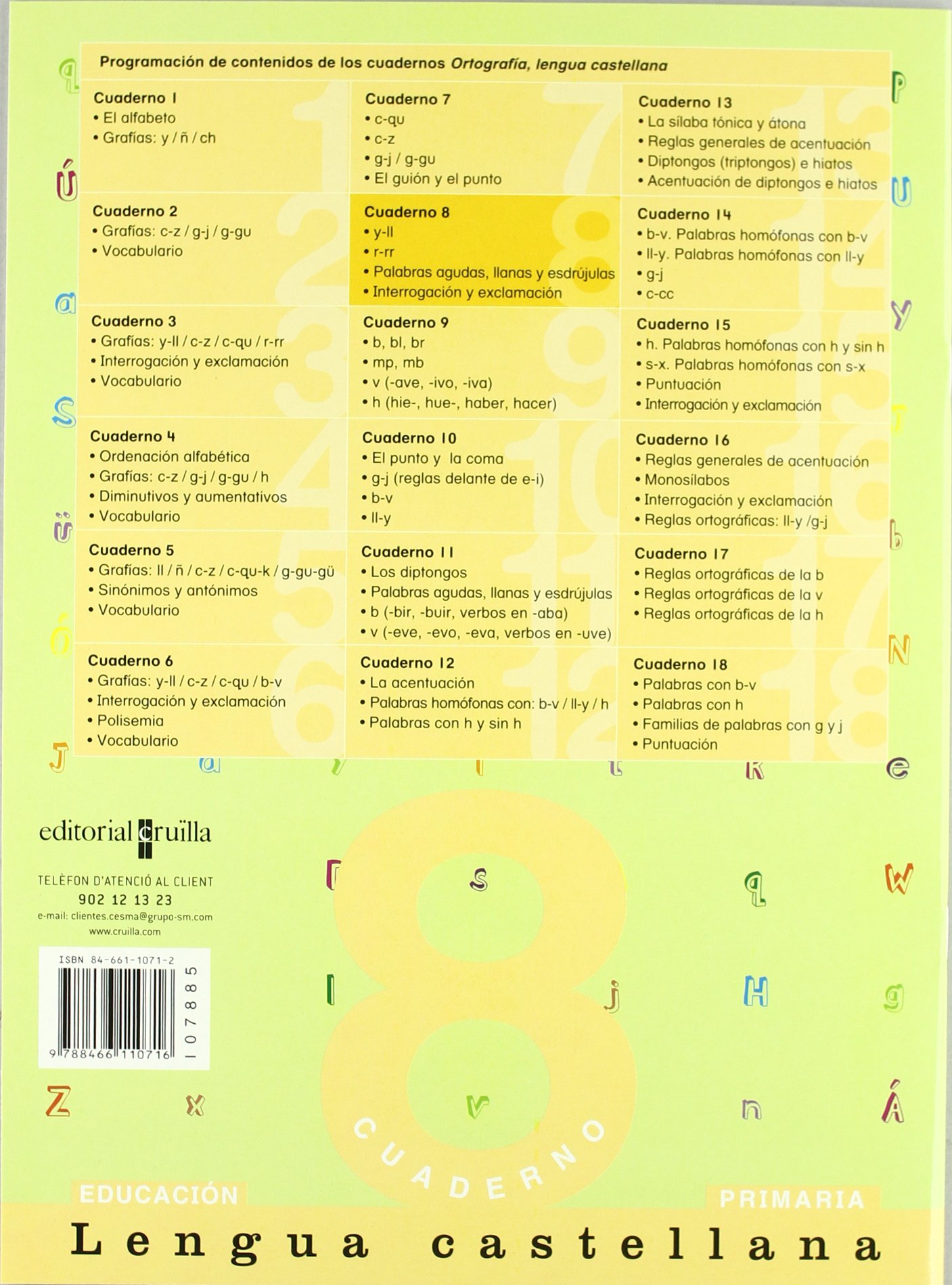 Cuaderno de ortografía 8. Lengua castellana