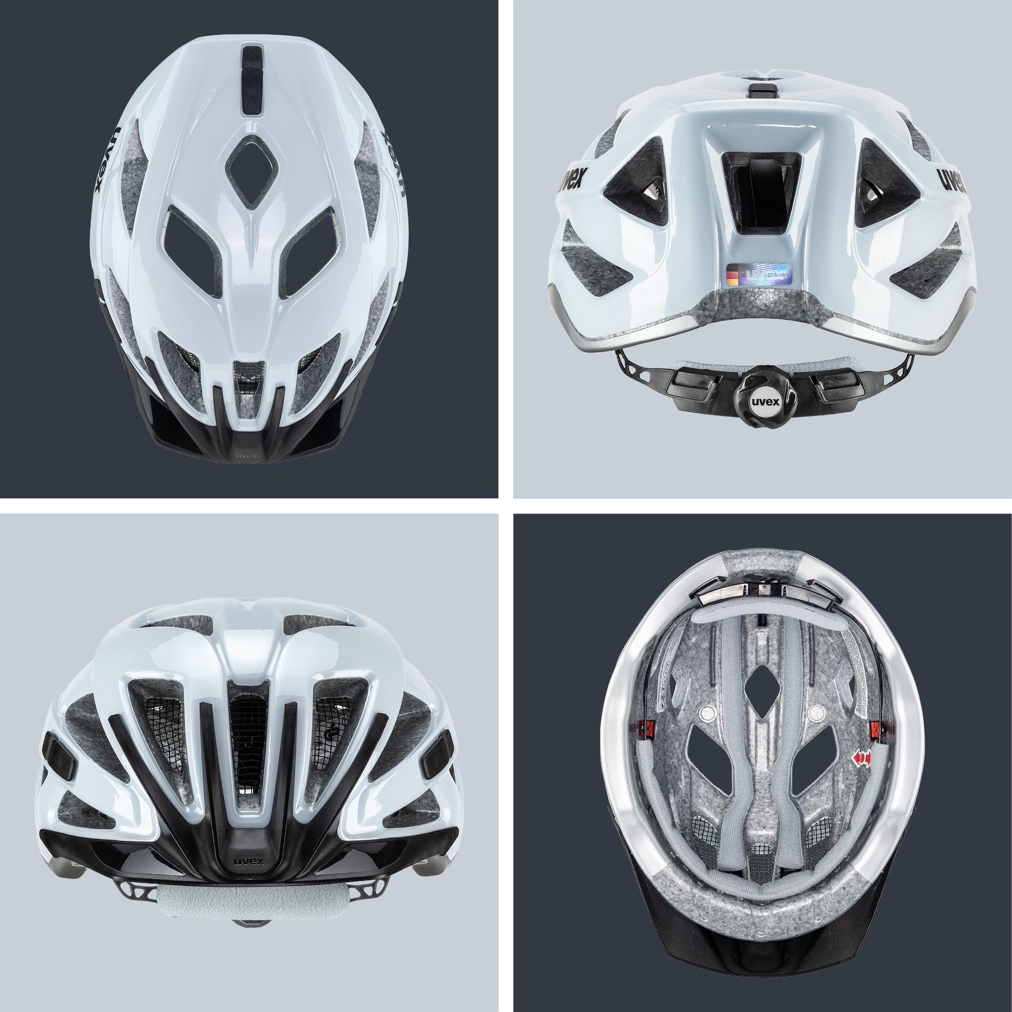 uvex Active Fahrradhelm, Cloud-Silver, 56-60 cm | individuelle Größenanpassung