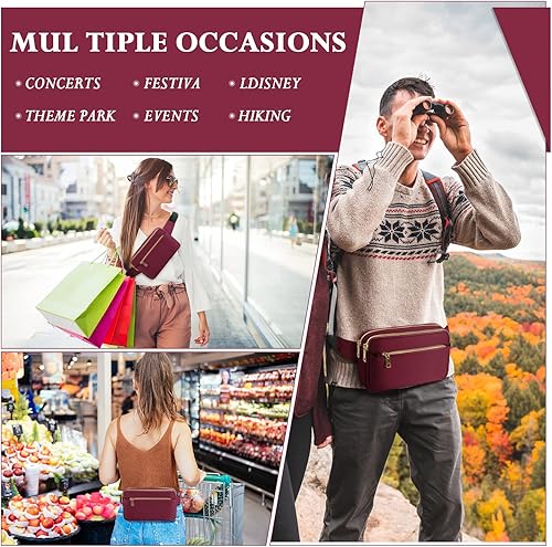 Miniatura 5 de CXWMZY Riñoneras para mujeres y hombres, riñoneras con múltiples bolsillos, gran capacidad, linda riñonera casual para Disney, viajes, compras,