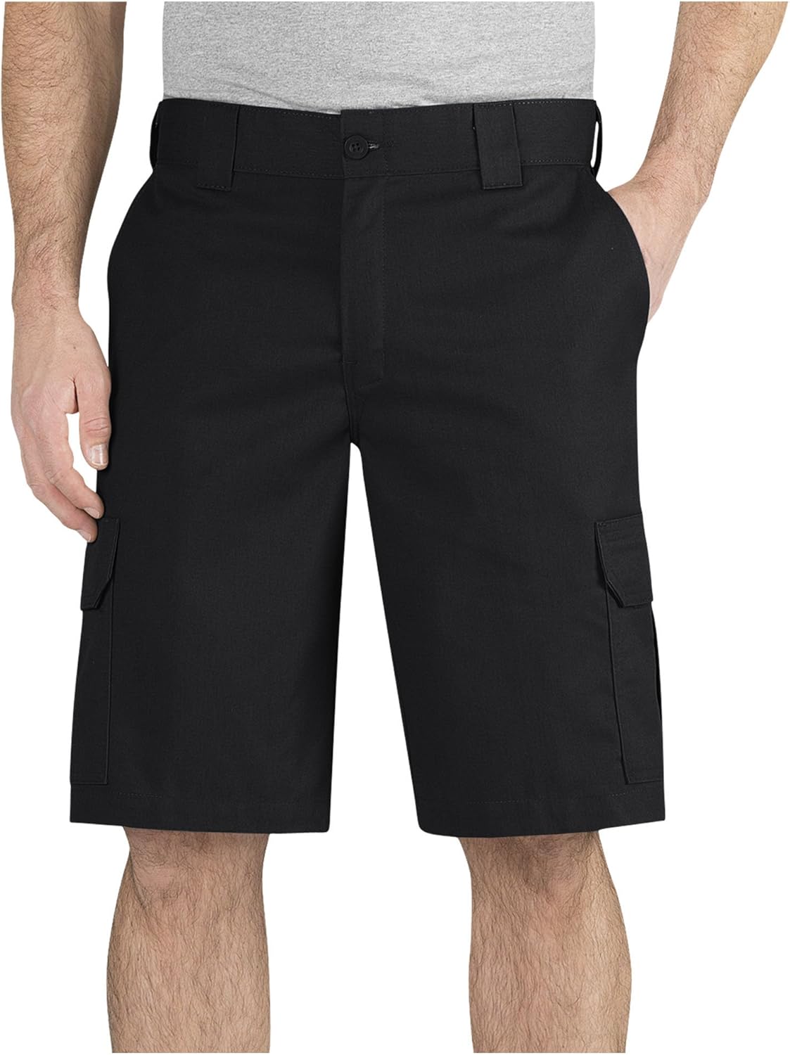 Dickies Men's 11 Inch Regular Fit Stretch Twill Cargo Short, Black, 38
